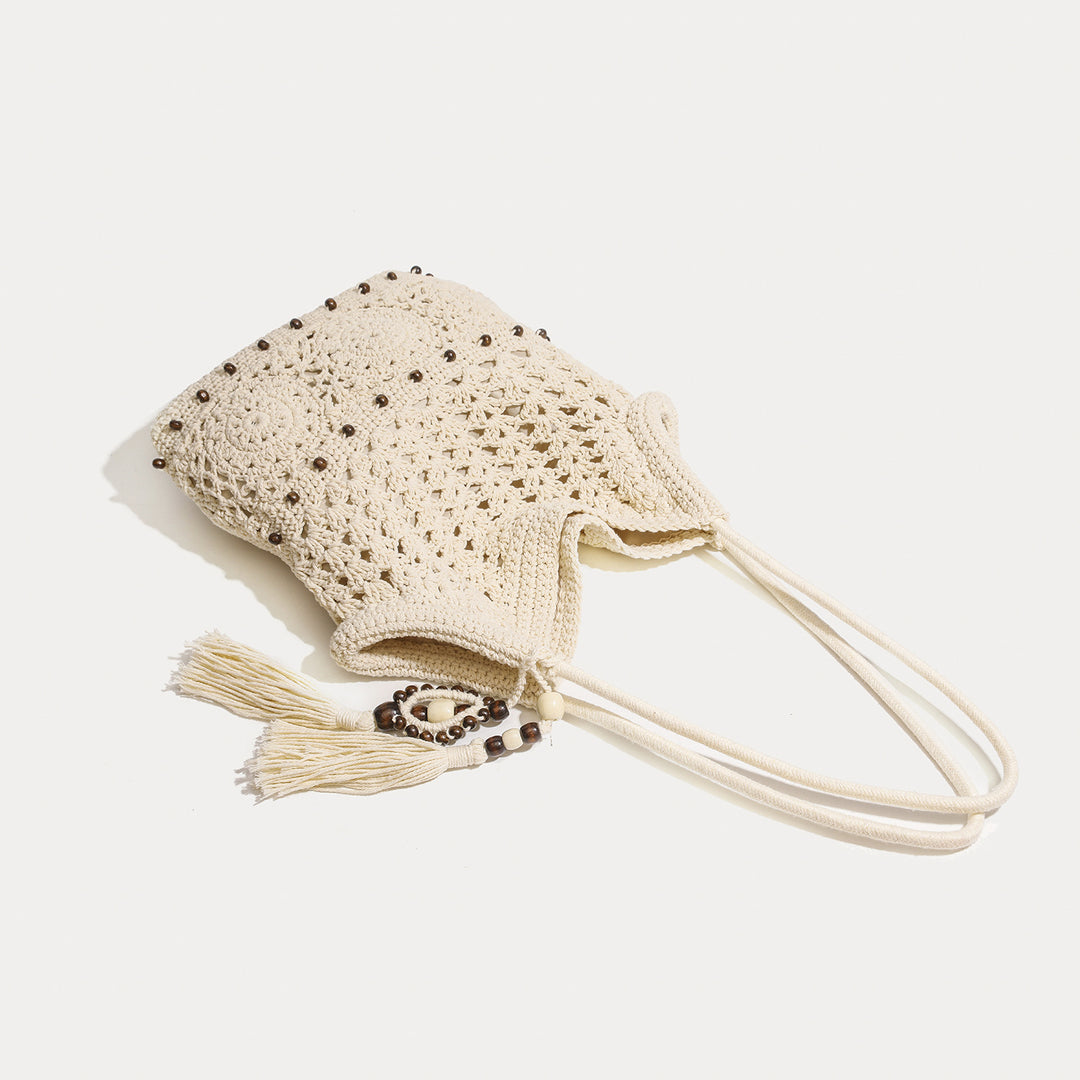 Damen Hobo-Tasche mit handgeknüpften Details und dekorativen Quasten Nord Taschen