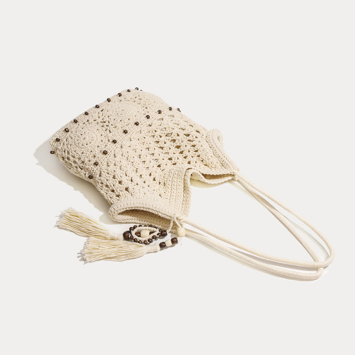 Damen Hobo-Tasche mit handgeknüpften Details und dekorativen Quasten Nord Taschen