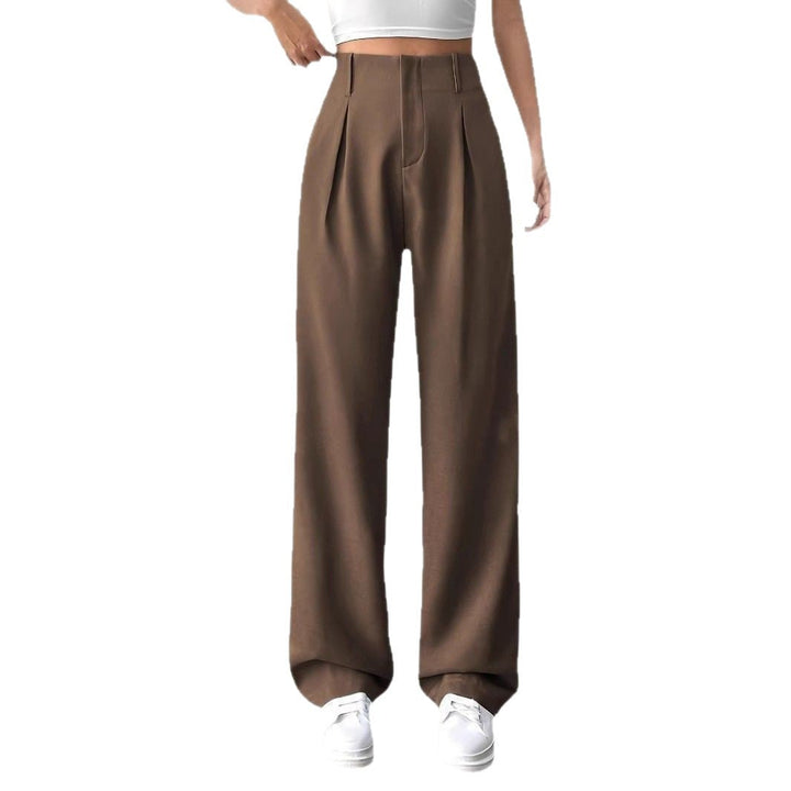 Damen Elegante Bundfaltenhose mit weitem Schnitt