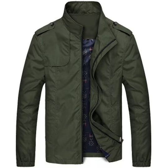 Herren leichte Utility-Fieldjacke mit Stehkragen und Epauletten Nord Taschen