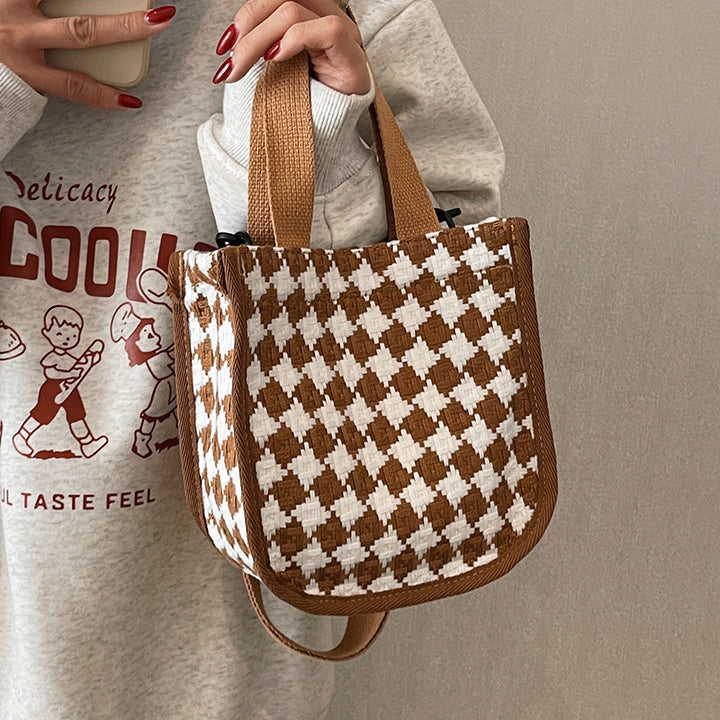 Damen Umhängetasche mit modernem kariertem Muster und verstellbarem Schulterriemen Nord Taschen