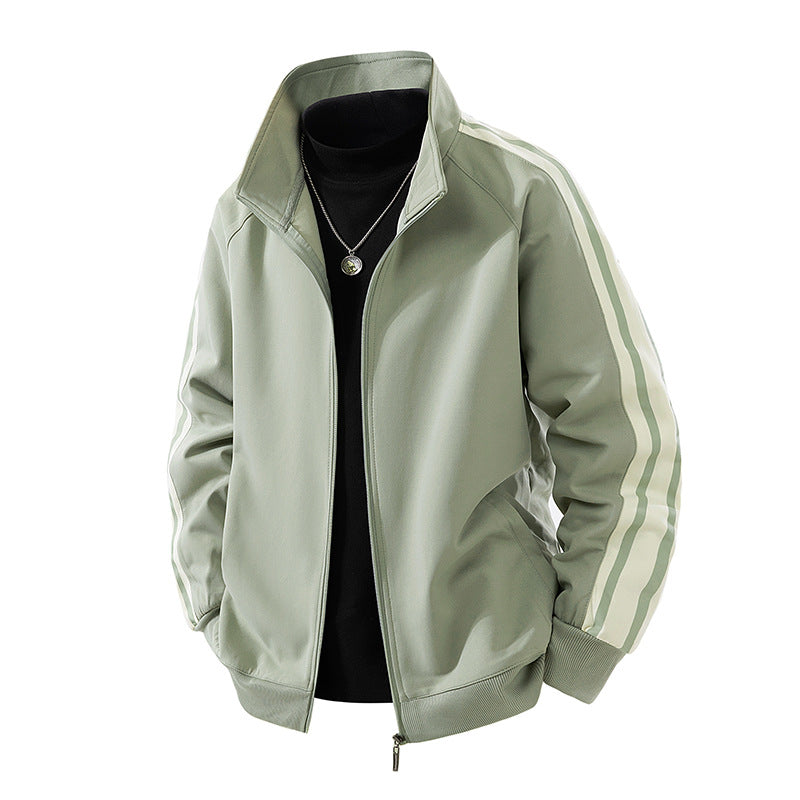 Herren Sportive Zipjacke mit Stehkragen und kontrastierenden Ärmestreifen Nord Taschen