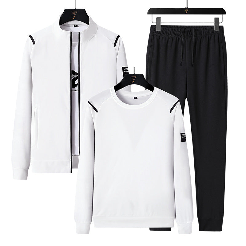 Herren Sportlicher Trainingsanzug-Set mit Reißverschlussjacke, Rundhalsausschnitt-Sweatshirt und Slim-Fit Jogginghose Nord Taschen