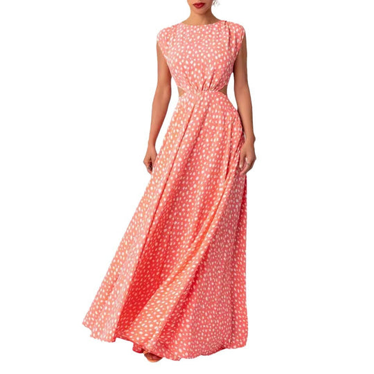 Damen Maxi-Punktkleid mit raffiniertem Schnitt und eleganten Details Nord Taschen