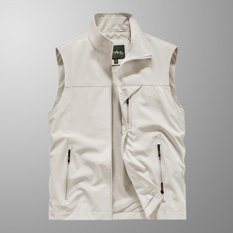 Herren Atmungsaktive Softshell-Utilityweste mit hohem Stehkragen, wasserabweisender Außenlage und mehrfachen Reißverschlusstaschen Nord Taschen