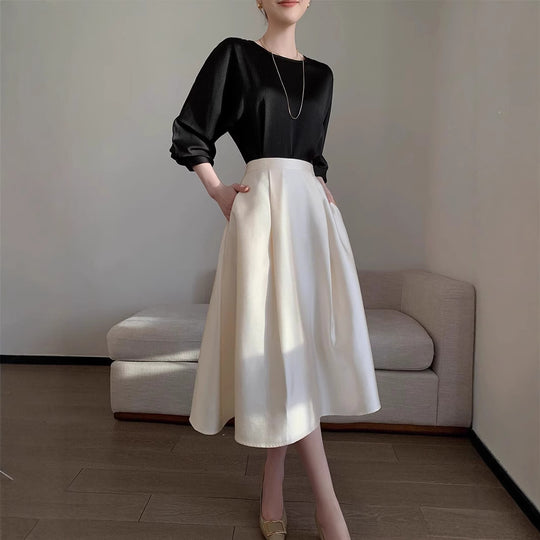 Damen Elegante und fließende Midikleid Nord Taschen