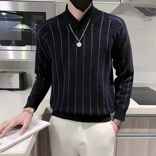Herren Eleganter Strickpullover mit Stehkragen Nord Taschen