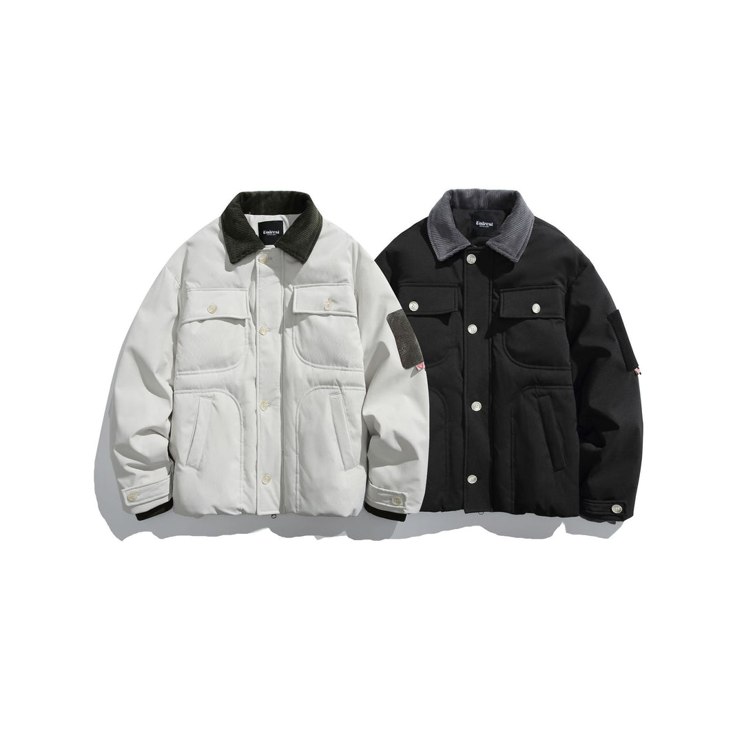 Herren Isolierte Fieldjacke im Workwear-Stil mit Cordkragen, Ellenbogen-Patches und aufgesetzten Taschen Nord Taschen