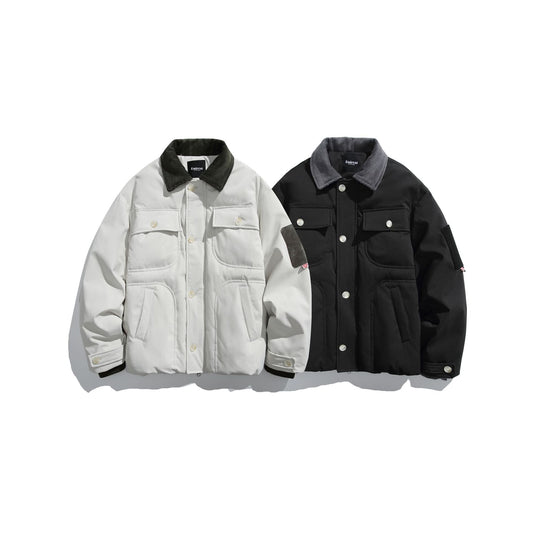Herren Isolierte Fieldjacke im Workwear-Stil mit Cordkragen, Ellenbogen-Patches und aufgesetzten Taschen Nord Taschen