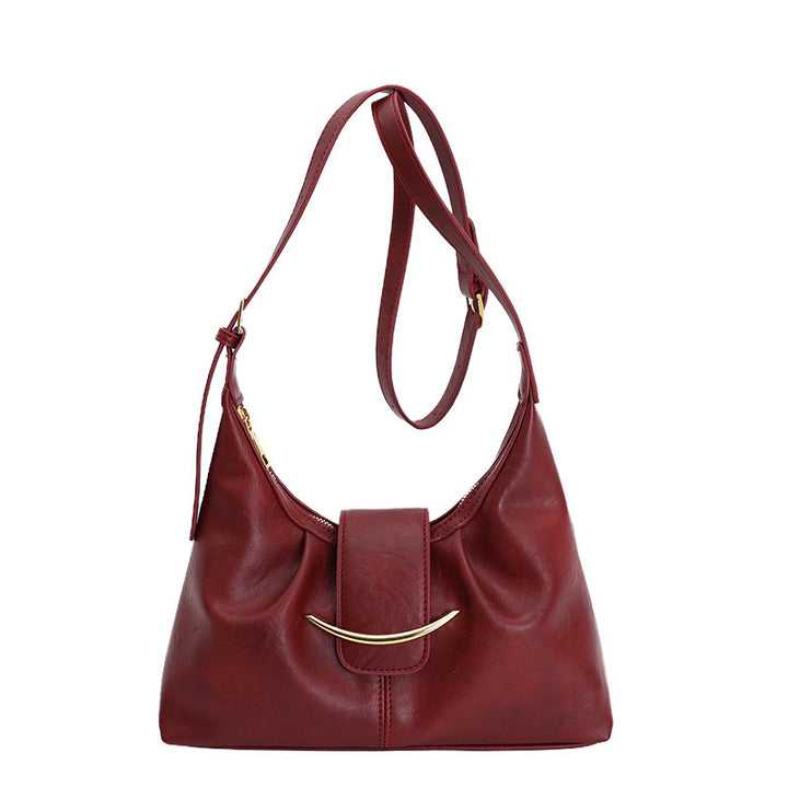 Damen Hobo-Tasche aus geschmeidigem Leder mit dekorativem Verschluss Nord Taschen