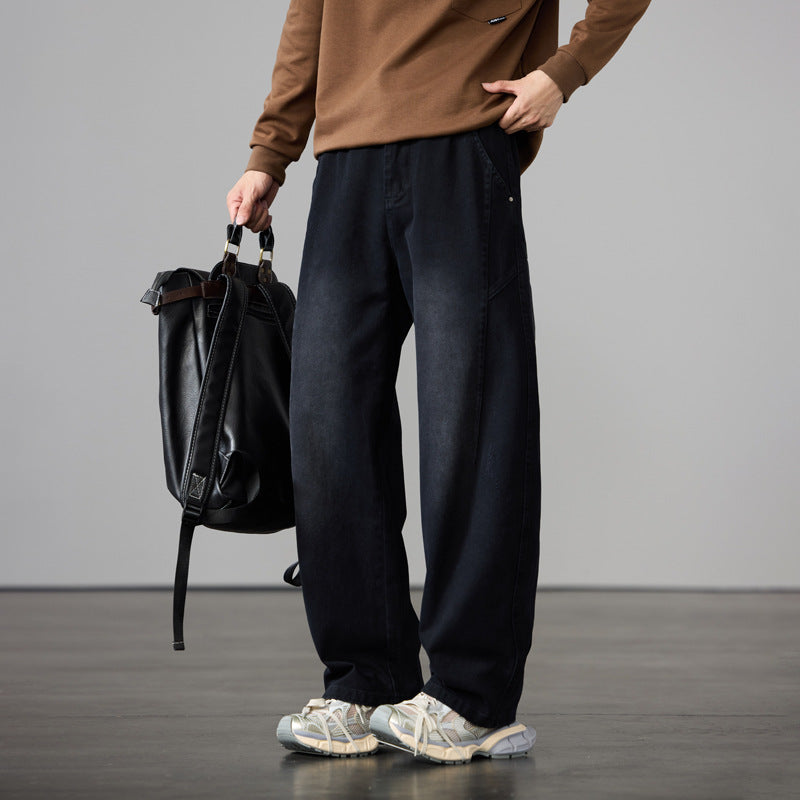 Herren Weit geschnittene Baumwoll-Canvas-Hose im Relaxed-Fit Nord Taschen
