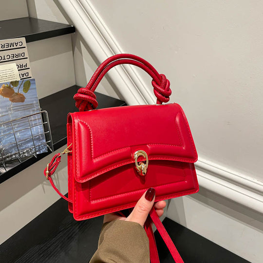Damen elegante Umhängetasche mit geflochtenem Tragegriff und stilvollem Verschluss Nord Taschen