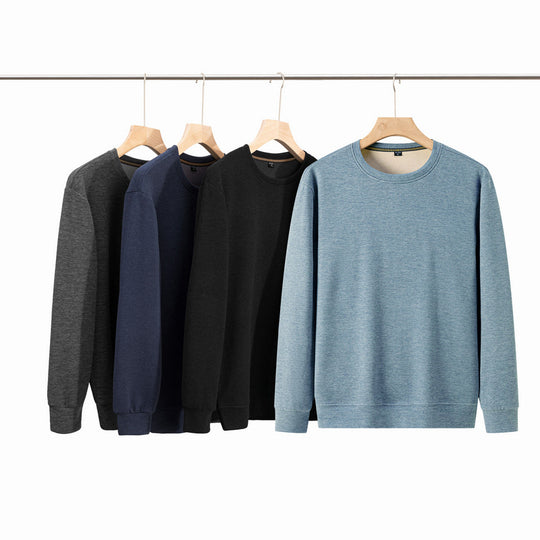 Herren Feines Rundhals-Sweatshirt aus Baumwollmix mit Regular-Fit und Rippbündchen Nord Taschen