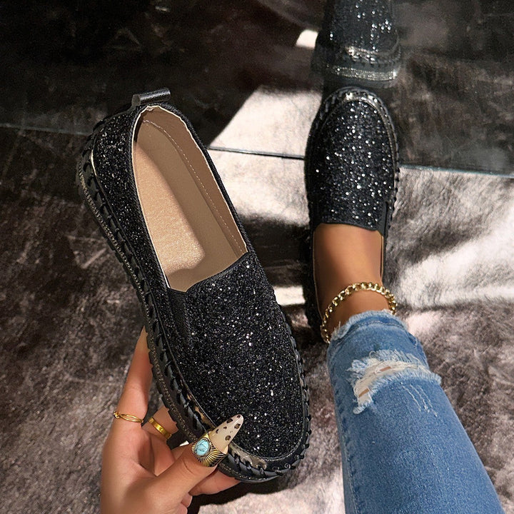 Damen Slip-On Glitzer Sneakers