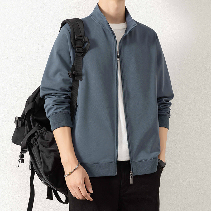 Herren Minimalistische Zip‑Blousonjacke aus technischem Stretchmaterial mit Stehkragen Nord Taschen