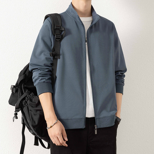 Herren Minimalistische Zip‑Blousonjacke aus technischem Stretchmaterial mit Stehkragen Nord Taschen