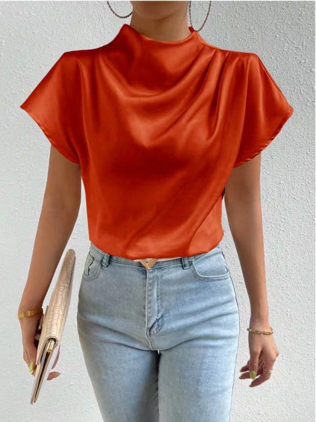 Damen ierte Bluse mit elegantem Stehkragen