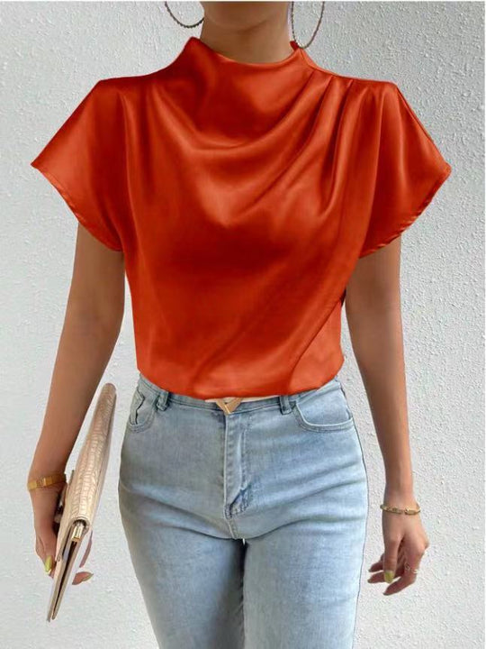 Damen ierte Bluse mit elegantem Stehkragen