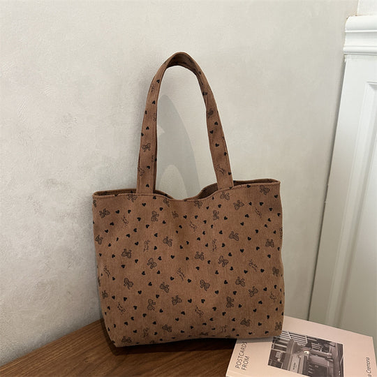 Damen Tragetasche aus strukturiertem Cord mit floralem Muster Nord Taschen