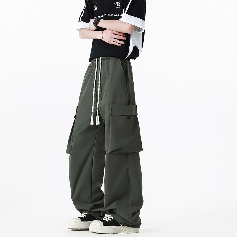 Herren Weite Cargo-Hose im Oversize-Schnitt mit übergroßen Klappentaschen und Kordelzugbund Nord Taschen