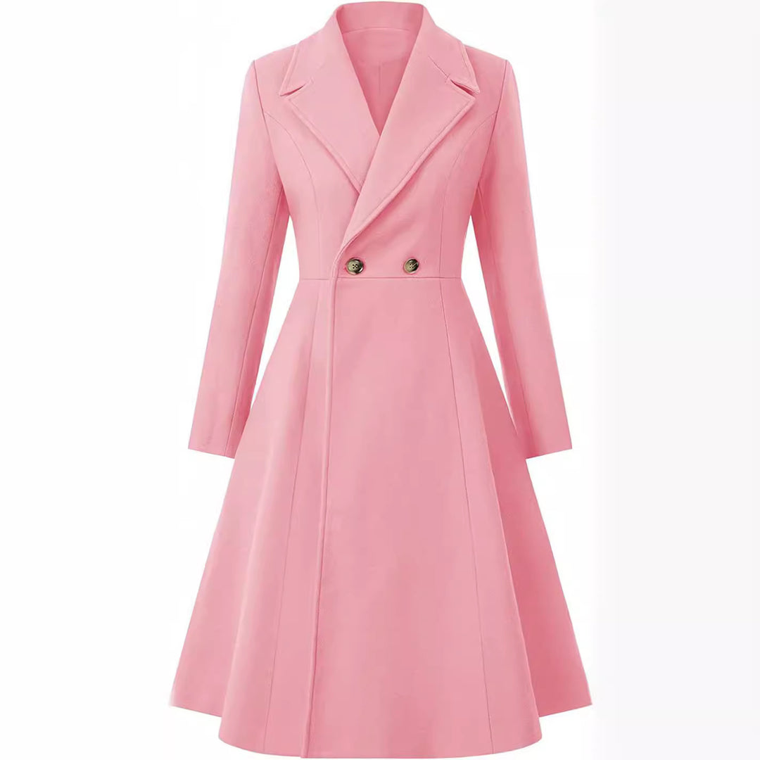 Damen Tailliertes Mantelkleid im A‑Linien‑Tailoring aus Wollmix mit schmaler Taille und ausgestelltem Rock Nord Taschen