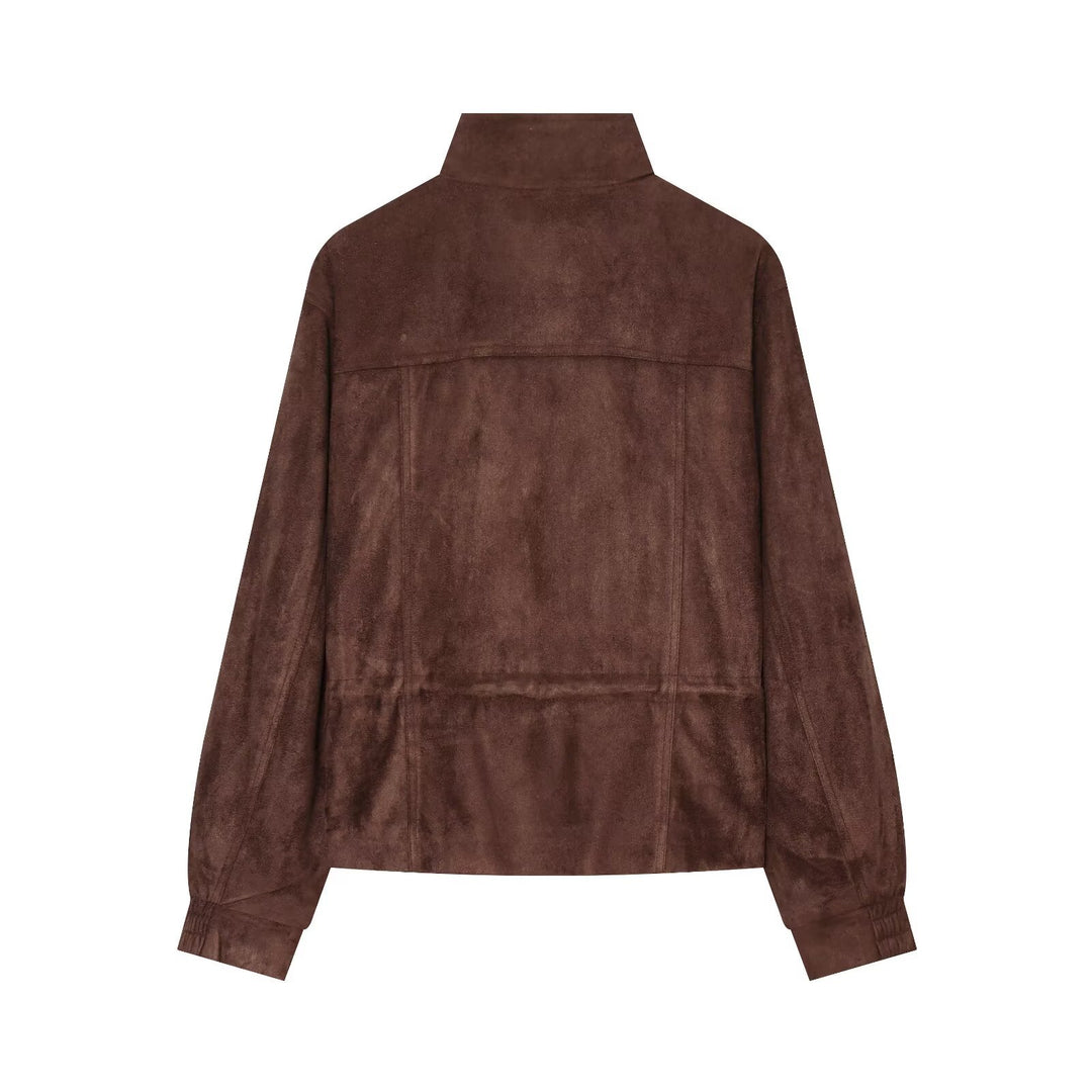 Damen Velours‑Optik Utility‑Jacke mit Tunnelzugtaillierung und Pattentaschen Nord Taschen