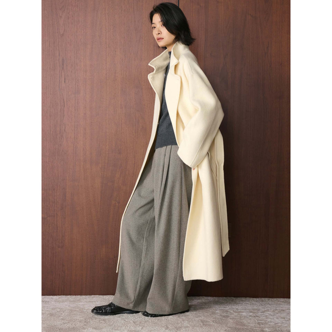 Damen Oversize Wollmix-Mantel mit asymmetrischem Stehkragen Nord Taschen