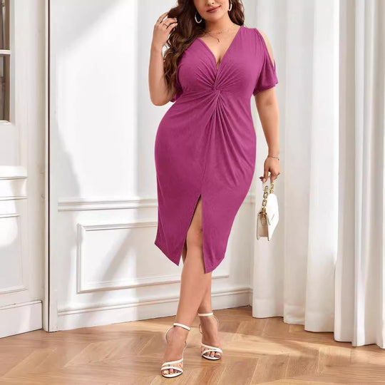 Damen Wickelkleid mit raffiniertem V-Ausschnitt und Trend-Details Nord Taschen