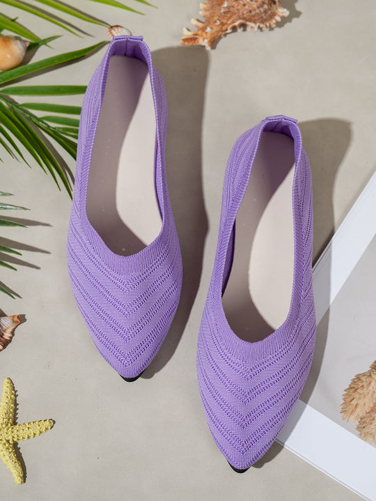 Damen elegante Ballerinas aus atmungsaktivem Strickmaterial - Arvani