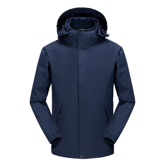 Herren Wasserabweisende Softshell-Jacke mit verstellbarer Kapuze und verdeckten Reißverschlusstaschen Nord Taschen