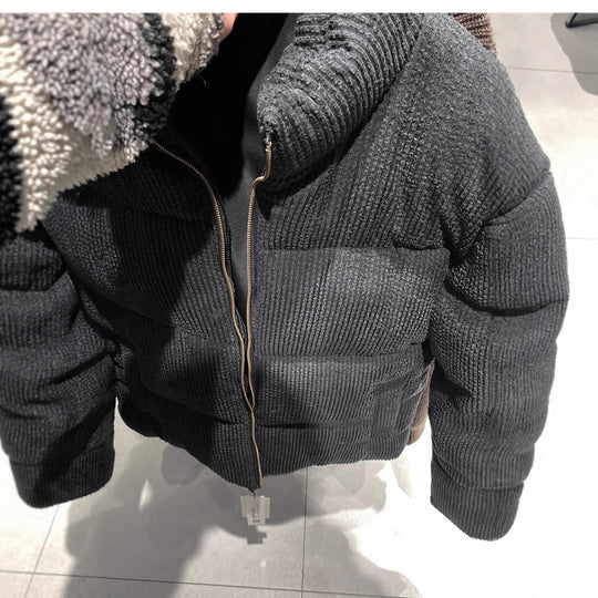 Herren Kurz geschnittene Steppjacke in Cordstruktur mit hohem Stehkragen Nord Taschen