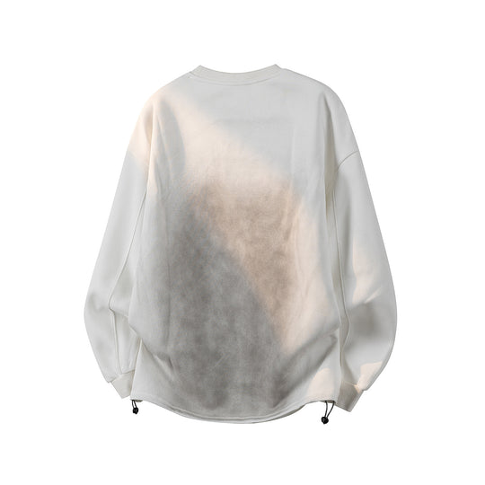 Herren Oversize Sweatshirt mit Allover-Print, Rundhalsausschnitt & Tunnelzugsaum Nord Taschen