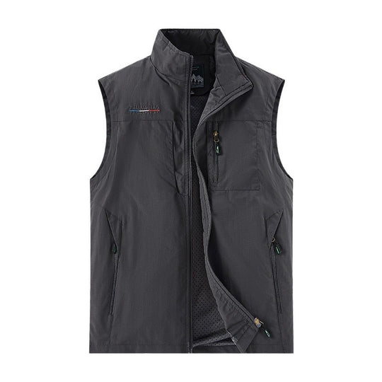 Herren Technische Outdoor-Weste mit atmungsaktivem Mesh-Futter, Reißverschlusstaschen & Stehkragen Nord Taschen