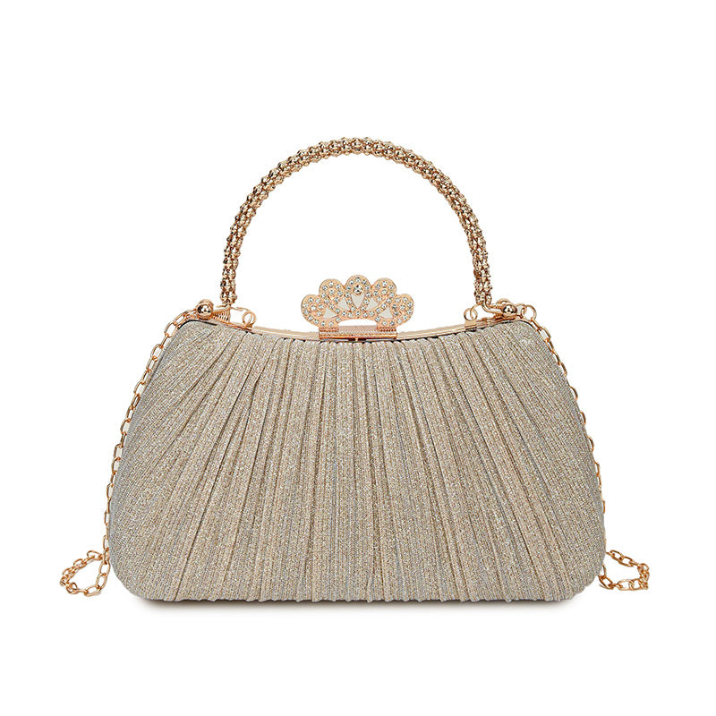 Damen Glamouröse Clutch-Tasche mit funkelndem Kettenhenkel Nord Taschen
