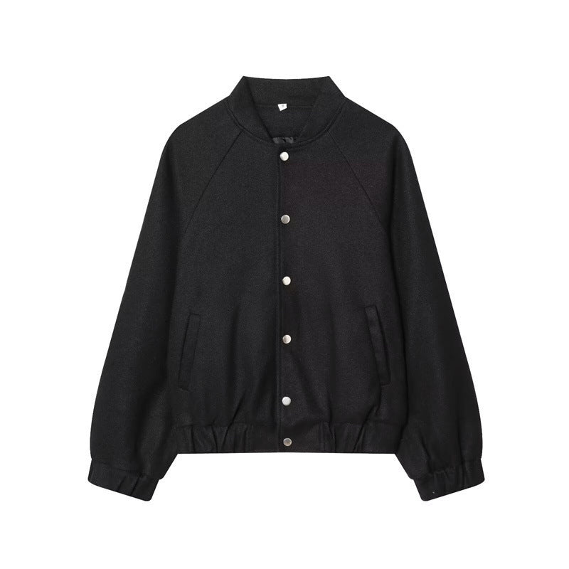 Damen Cropped Blousonjacke im Bomberstil mit Stehkragen, Druckknopfleiste und taillierendem Gummizug Nord Taschen
