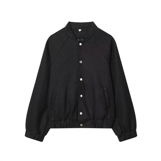 Damen Cropped Blousonjacke im Bomberstil mit Stehkragen, Druckknopfleiste und taillierendem Gummizug Nord Taschen
