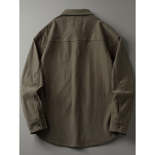 Herren Cord-Overshirt im Worker-Look mit Druckknopfleiste und aufgesetzter Brusttasche Nord Taschen