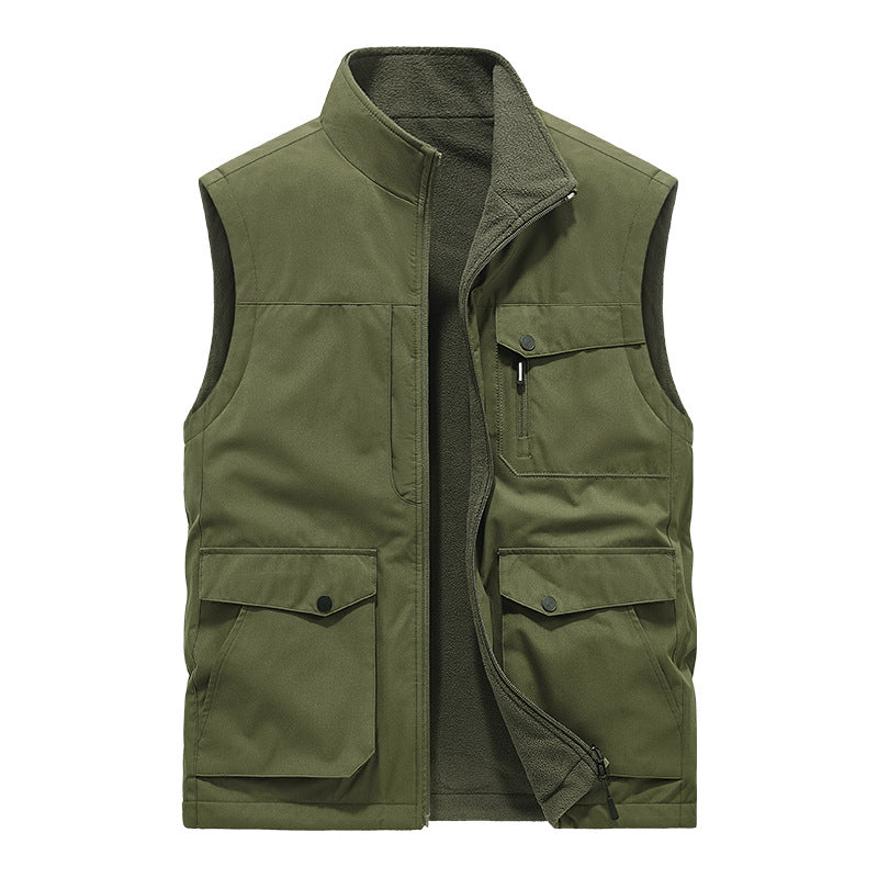 Herren Multifunktionale Utility-Weste mit Fleece-Innenfutter und Mehrfach-Taschen Nord Taschen