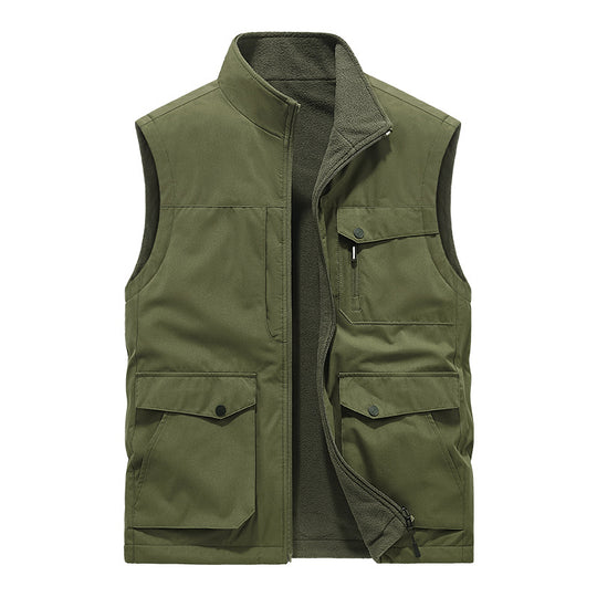 Herren Multifunktionale Utility-Weste mit Fleece-Innenfutter und Mehrfach-Taschen Nord Taschen