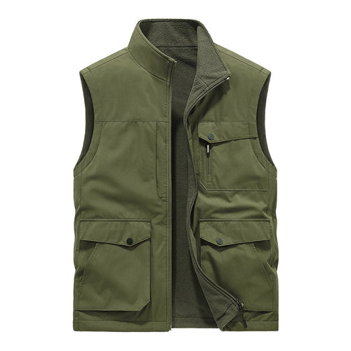 Herren Multifunktionale Utility-Weste mit Fleece-Innenfutter und Mehrfach-Taschen Nord Taschen
