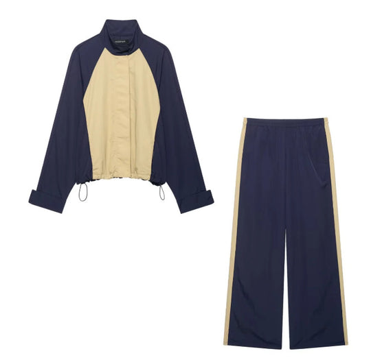 Damen Zweiteiliges Set mit lockerem Hemd und gerade geschnittener Highwaist‑Hose Nord Taschen