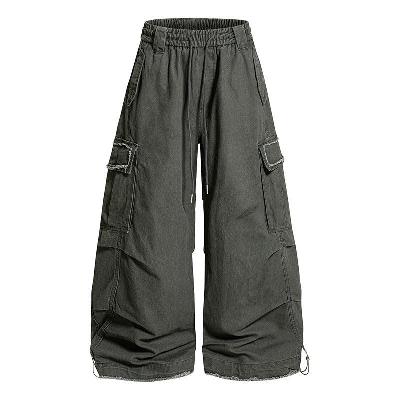 Damen Weite Cargo-Hose mit elastischem Bund, Cargo-Taschen und verstellbarem Saum Nord Taschen