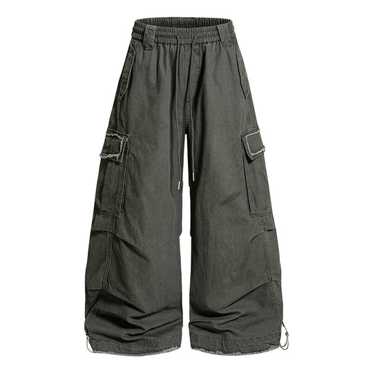 Damen Weite Cargo-Hose mit elastischem Bund, Cargo-Taschen und verstellbarem Saum Nord Taschen