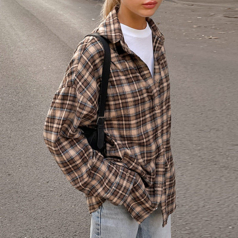 Damen Kariertes Overshirt Nord Taschen