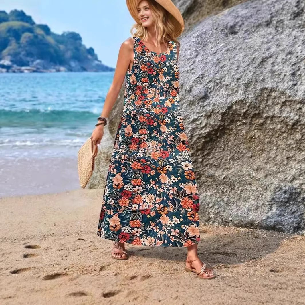 Damen Maxikleid mit einzigartigen Schmetterlingsdruck
