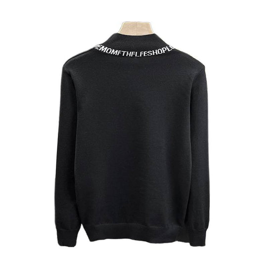 Unisex Feinstrickpullover mit kurzem Stehkragen und kontrastierendem Schriftkragen Nord Taschen
