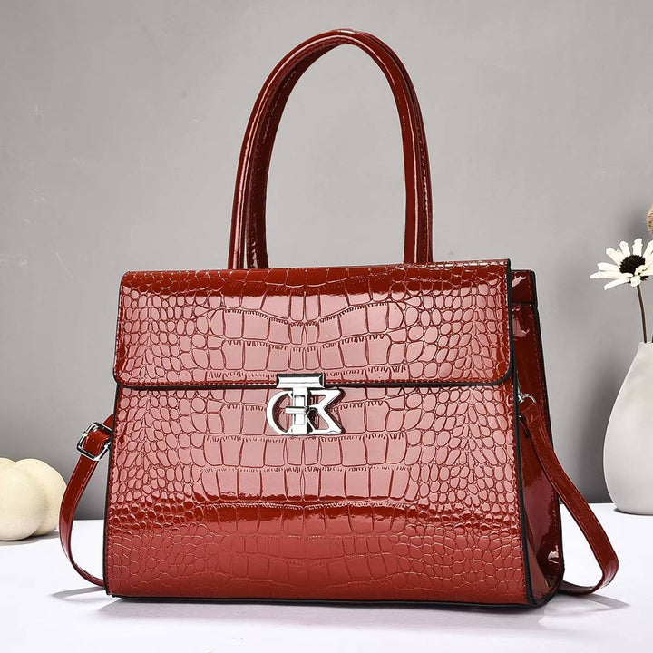 Damen elegante Handtasche mit glänzender Krokodilprägung Nord Taschen