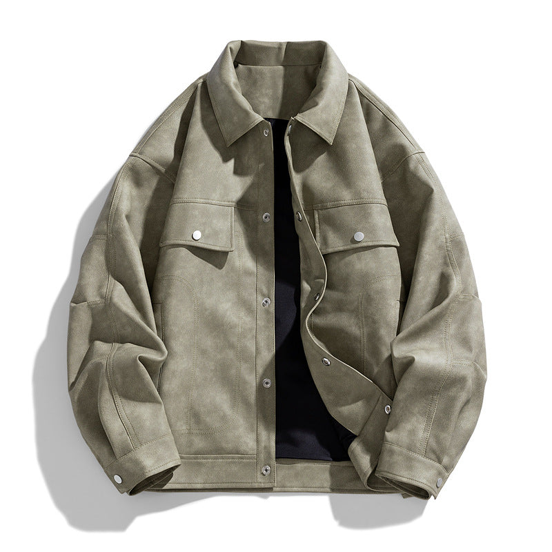 Men's  suede-effect relaxed trucker jacket with topstitch detailing Nord Taschen