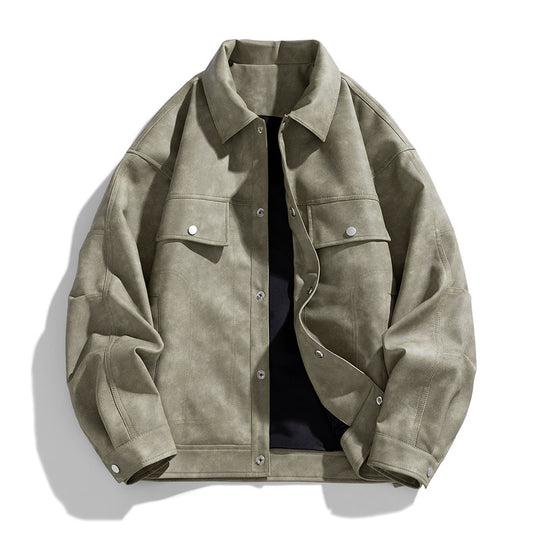Men's  suede-effect relaxed trucker jacket with topstitch detailing Nord Taschen