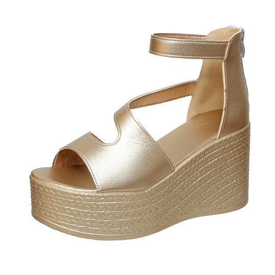 Damen Wedge-Sandalen mit verstellbarem Riemen und rutschfester Sohle